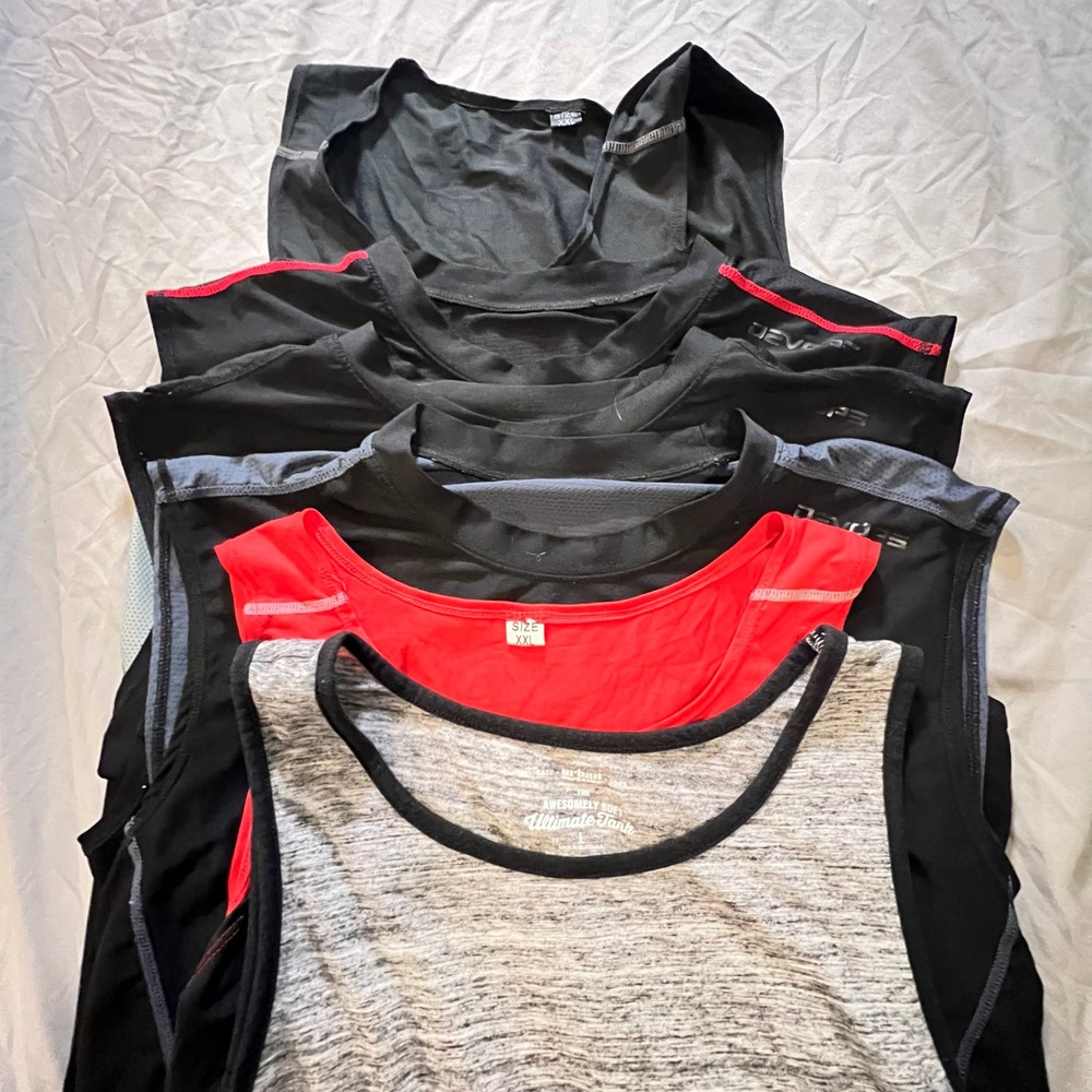 Tank Top Bundle Mens Asian XXL Multicolor Excellent 6 Pack Athletic